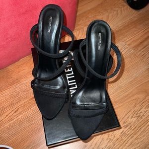 PLT Black Strappy Heels Size 7